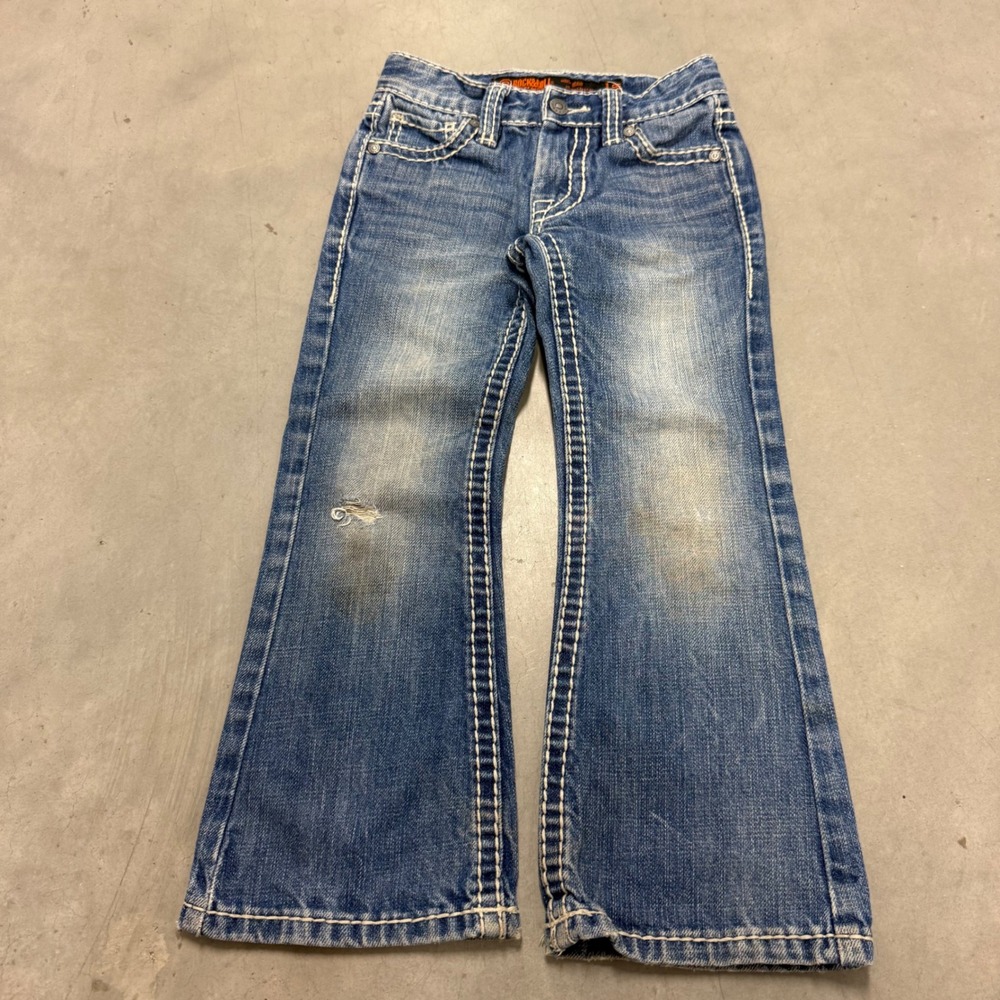 Rock & Roll Denim Boys Big Gun Bootcut Jeans Medium Wash Size 5R Regular Fit